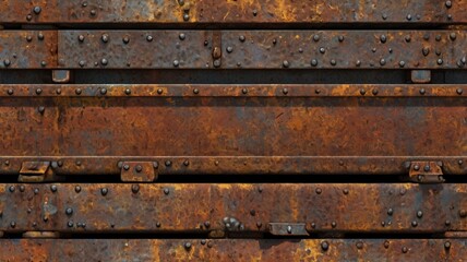 Heavily Rusted Metal Panels with Rivets and Latches