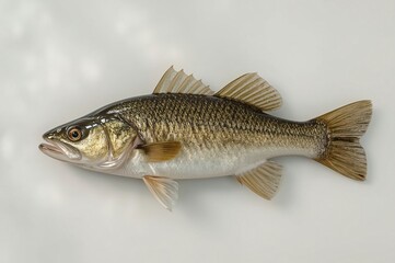 Fresh fish studio shot, white background, sunlight