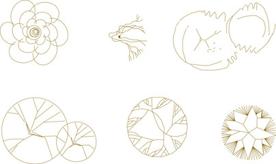 Vector sketch illustration of a tree plant design image for decoration and greening of city parks, top view for floor plan drawings  © ibu