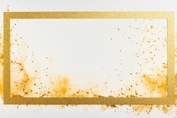 Elegant White Gold Glitter Frame with Sparkling Gold Dust for Celebration Invitations