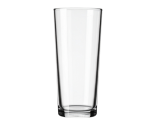 Tall Cylindrical Clear Glass Vase, Front View, Minimalist Style, Transparent Background PNG