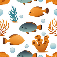 Background image that can be used for certain patterns such as marine life and coral reefs, tiles, wallpaper, wrapping paper, etc