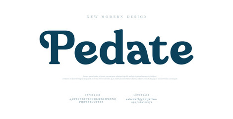 Pedate Creative logo sport modern alphabet font. Typography, abstract technology, fashion, digital, future technology logos fonts. vector illustration