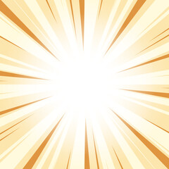 Obraz premium Abstract Butterscotch Orange Glowing Sunburst Background. Yellow Color Glow Effect Sunburst Background for Presentation, Banner, Poster, Flyer, Sales. Pop Art Poster for Summer and Spring Theme.