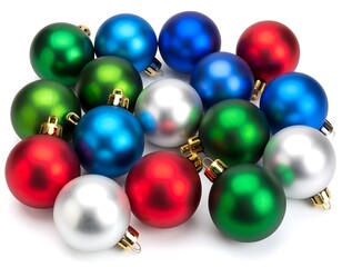 Assortment of colorful decorative baubles creating a festive mood and visual harmony