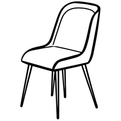 Minimalist dining chair &ndash; black line art