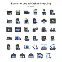ecommerce and online shopping icons collection