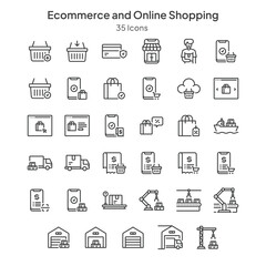 ecommerce and online shopping icons collection