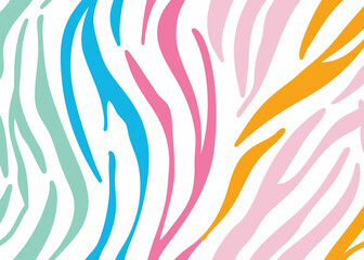 Vibrant Colorful Tiger Stripes Seamless Pattern.