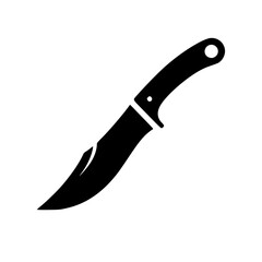 Minimalist Black Knife Silhouette Clipart Isolated on White Background