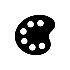 Paint palette silhouette icon with paint dots ideal for art and hobby use with transparent background
