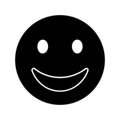 Smiley face silhouette icon in emoji style great for reaction visuals with transparent background