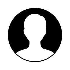 Round head avatar silhouette icon perfect for user ID visuals with transparent background  