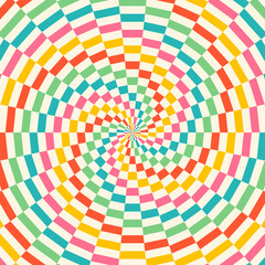 Fototapeta premium Retro sunburst or sunbeam swirl with colorful pixelated style in summer design