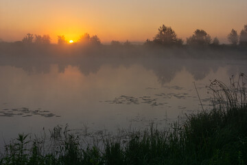 morning mist over the river