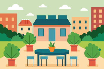 farm to table garden in urban restaurant courtyard (1).eps