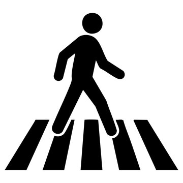 person walking on a zebra crossing VECTOR