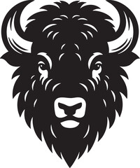 Obraz premium Majestic fierce bison head buffalo silhouette banner