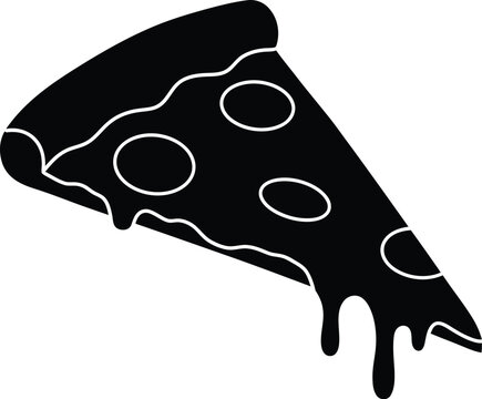 Dripping pizza slice silhouette