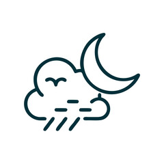 Fototapeta premium Storm and Moon Material SVG Icon