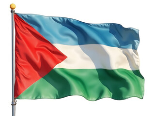 flag of Djibouti with watercolor. water color painting