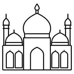 Minimal Mosque Line Art Vector
