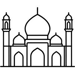 Minimal Mosque Line Art Vector