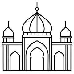 Minimal Mosque Line Art Vector
