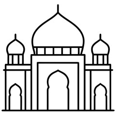 Minimal Mosque Line Art Vector