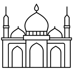 Minimal Mosque Line Art Vector