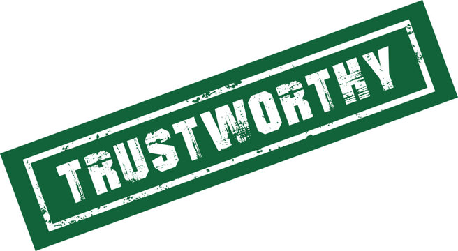 trustworthy important Rubber Stamp Vector Template	