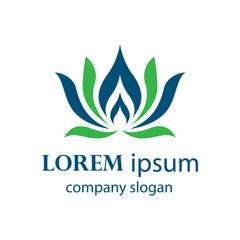 Elegant and beautiful blooming flower logo illustration