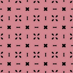 Seamless geometric floral pattern design in a pink background