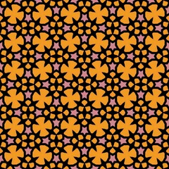 Retro blue and yellow floral pattern for seamless repetition and vintage wallpaper, textile, or fabric design