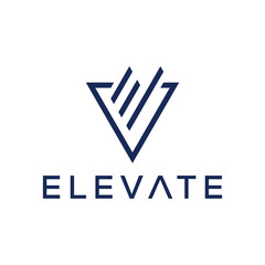 initial letter E elevate triangle logo design, business consulting vector icon template