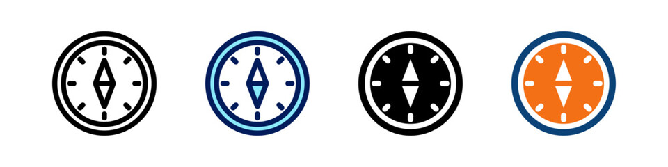 Compass All In One Icon Multi Styles Vector Set