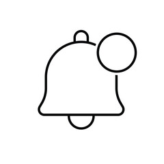 Notification icon. E-commerce. Bell with a red circle in the top right corner. market, sale, buy. outline design style.