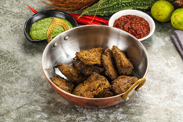 Grilled beef barbecue with spises