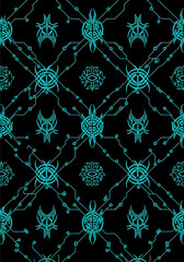 Teal Circuit Board Pattern: Abstract Tech Background Texture