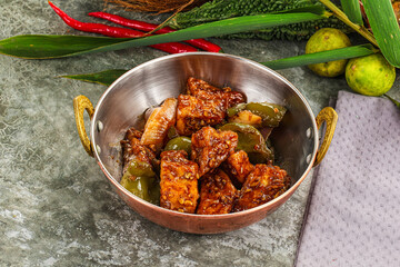 Indian cuisine - paneer with chilli