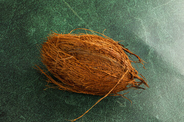 Natural exotic brown hairy coconut