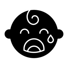 Baby Crying Glyph Icon