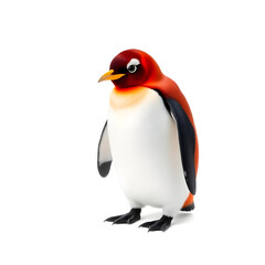 Obraz premium A red penguin on white background