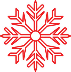 red snowflake on transparent background