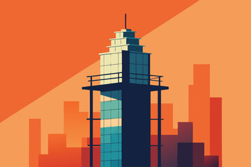 high rise under construction with scaffolding and  (1).eps