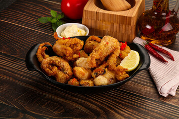 Fritto misto - deep fried seafood mix