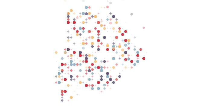 Botswana Map In Colorful Dot Motion