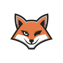 Obraz premium Fox icon Silhouette Vector Style With White Background.