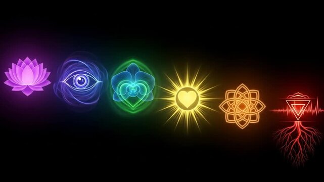 Chakra Symbols Rotating Energy Spiritual Healing