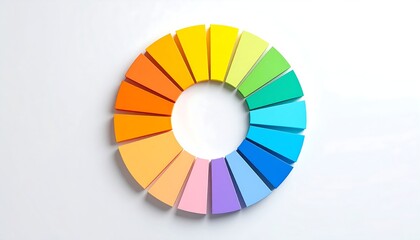 Obraz premium Colorful 3D Color Wheel on White Surface